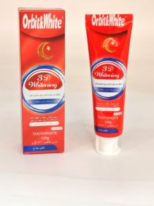 Dentifrice blanchissant à l'<span class=keywords><strong>acide</strong></span> <span class=keywords><strong>hyaluronique</strong></span> et à la menthe, haleine fraîche, réduit la plaque bactérienne orale, Orbit&White 125g, pour la maison - Product Image 2