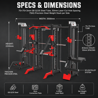OEM Rack de musculation multifonctionnel commercial en acier, avec Crossover à câbles, Machine Smith tout-en-un, Rack à squats et Barre d'entraînement pour haltères