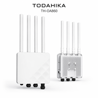 Point d'accès sans fil extérieur longue portée WiFi 6 AX3000, couverture 500m, 4 antennes 6dBi, étanche IP65, compatible PoE, double bande