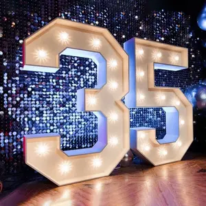 JAGUARSIGN Manufacturer Custom LED RGB Marquee Letter Lights 4ft 5ft Party Decoration Giant Marquee Numbers Wedding Sign