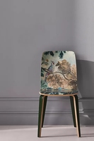 Chaise moderne de luxe mobilier d'intérieur peinture chinoise motif caoutchouc bois siège courbé chaises de salle à manger