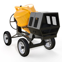 Bétonnière électrique monophasée robuste et remorquable de 350L, 400L, 500L, 600L pour entrepreneurs et constructeurs