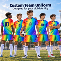 Maillot de football personnalisé à dégradé arc-en-ciel, uniforme d'équipe de football entièrement sublimé, club OEM