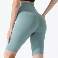 Shorts de sport taille haute personnalisés avec logo pour femmes, idéaux pour le yoga, la course, la gym et le cyclisme
