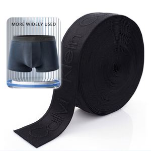 Customized Elastic 3D Raised Logo Jacquard Woven Spandex/Nylon <b>Webbing</b> for Exercise Underwear - Product Image 1