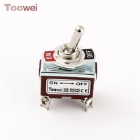 Interruptor de palanca Toowei con reinicio automático MOM-OFF, DPST, terminal de tornillo, 10A, 250VAC, interruptor de palanca de latón