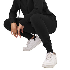 Pantalones Deportivos de Cintura Media para Mujer, Corte Holgado, Largos, Casuales, de Color Sólido, Negros, de Forro Polar - Product Image 6