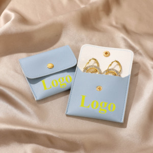 Pochette à bijoux en cuir PU, emballage personnalisé avec logo, pochette de protection pour bijoux, échantillon gratuit, rangement et présentation, pochette pour boucles d'oreilles et colliers - Product Image 1