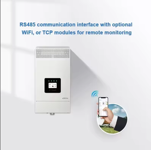 Onduleurs solaires hybrides <span class=keywords><strong>EPever</strong></span> 3,5 kW 5 kW, compatibles en parallèle, OEM ODM, pour systèmes hors réseau et connectés au réseau, sortie 220 V monophasée, 48 V CA, MPPT - Product Image 2