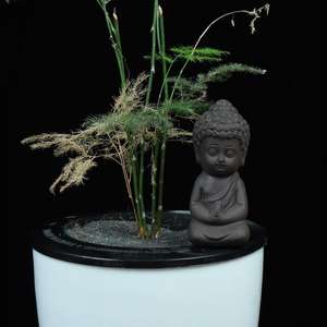 Statue de bouddha Mini Jardin de Thé En Céramique Pour Animaux De Compagnie Eau Méditation Décoration Miniature Maison Modèle <span class=keywords><strong>Statuette</strong></span> <span class=keywords><strong>Zen</strong></span> - Product Image 5