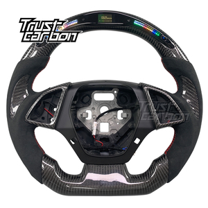 Volante de Fibra de Carbono Personalizado con LED, Estilo Mejorado para Chevrolet <span class=keywords><strong>Camaro</strong></span> RS SS ZL1 LT1 Edición <span class=keywords><strong>Hot</strong></span> <span class=keywords><strong>Wheels</strong></span> 2016-2022 - Product Image 1