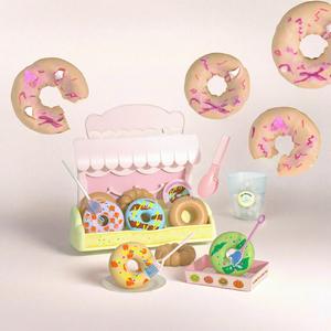Ensemble de jeu de magasin de donuts à couleurs changeantes, table à thé d'imitation, jouet en plastique, nourriture de jeu de rôle pour enfants - Product Image 2