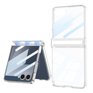 Étui de téléphone portable pliable antichoc en TPU+PC pour Z Flip 7 avec charnière magnétique et design transparent - Product Image 1