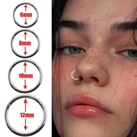 Anneau de nez sans couture en acier inoxydable 14G 16G 18G 20G Anneaux de nez à segment articulé pour femmes hommes Cartilage Piercing Bijoux