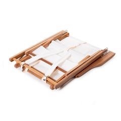Chaise de plage pliante en toile Oxford réglable portable avec salon en bois et glands pour les pauses déjeuner d'utilisation de jardin de pêche - Product Image 5