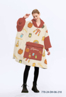 Usine personnalisée taille unique imprimé Noël surdimensionné portable géant à capuche couverture sweat adulte à capuche TV couverture
