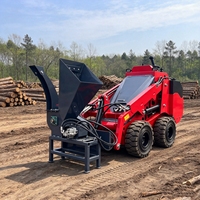 Trituratore di Legno Economico, Mini Attrezzatura per Skid Steer Loader, Accessorio per la Pulizia di Fattorie e Foreste