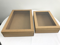 Caja de Cartón Corrugado Grande IMEE Marrón para Picnic, Catering, Comida para Llevar, Embalaje de Alimentos, Caja de Regalo para Pasteles y Frutas con Ventana Transparente