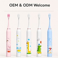 Brosse à dents électrique sonique intelligente pour enfants, portable, rechargeable, poils en nylon doux, étanche IPX7, en plastique, pour usage domestique
