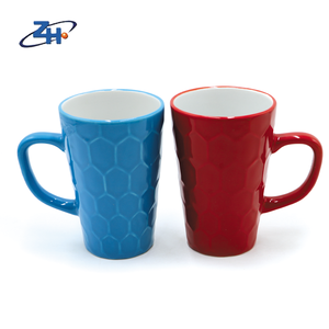 Zibo fournisseur 430ml en céramique couleur galzed café en relief cadeau tasse tasse à eau - Product Image 3