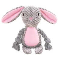 Jouet interactif en peluche pour animaux de compagnie, avec corde en coton et couineur, style renard, grenouille, cochon, fournitures d'entraînement