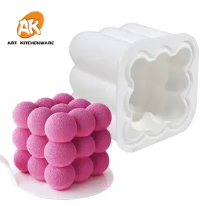AK Single 3D Cube Silicone Pastry Mousse Mold for Baking Mousse Cake Mold 3D Mousse Molds Homemade Desserts Tools