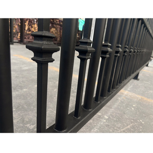 Balustrades en fonte et fer forgé pour l'extérieur des maisons, motif à pointes dorées noires, design moderne du milieu du siècle, couleur personnalisée - Product Image 5