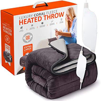 Meilleures ventes de couvertures électriques écologiques pour l'hiver Jeté chauffant extra doux avec fonction pliée matelassée