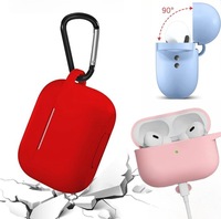 Étui de protection en silicone avec crochet pour Airpods pro 2, étui de protection en silicone pour écouteurs airpods 3