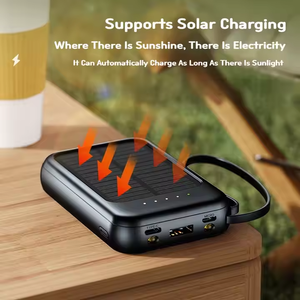 Batteries solaires d'extérieur tendance 20000 mAh avec câble, <span class=keywords><strong>batterie</strong></span> solaire mince de haute qualité pour camping 10000 mAh - Product Image 4