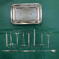 CE Certified 14pcs Minor Surgery Set Stainless Steel 304 Autoclavable Suture Kit Hemostat Scissors Needle Holder Dental Tray