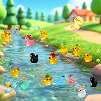 Sanglow 60 mini-figurines de canards en résine foncée, petites figurines d'animaux en vrac, décorations de Noël et d'Halloween