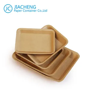 High-Grade Disposable Bamboo Kraft Paper Square Round Shaped Plates Tray