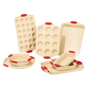 ชุดถาดอบขนม 10 ชิ้น เคลือบสารกันติด ทำจากเหล็กคาร์บอน สำหรับอบขนมปัง พิซซ่าที่บ้าน ใช้กับเครื่องล้างจานได้ สีขาว - Product Image 3