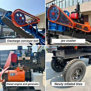 Concasseur à mâchoires portable avec crible, capacité <span class=keywords><strong>max</strong></span>. 60 t/h, pour l'exploitation minière et les carrières, facile à utiliser, longue durée de vie, volant d'inertie, Chine - Product Image 3