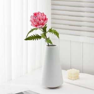Fleurs artificielles Meng Jie Emperor Flower, pétales en polyester rose et violet, arrangement de feuilles dentelées pour la décoration de la maison et des hôtels - Product Image 4