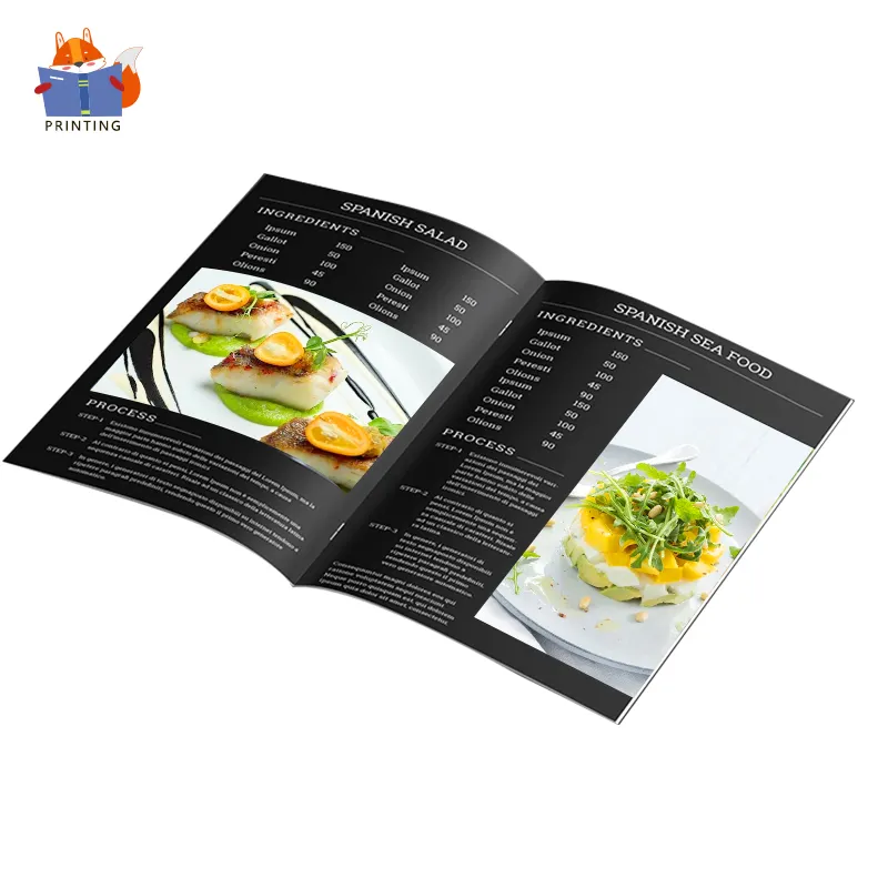 anpassbares Bindungsgeschenk bunt Ökologisch und voll Luxus englisch in Spirale Katalog Kochen Rezept Weichbelag Buchdruck