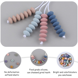 <strong>Wholesale</strong> 12mm Perle DIY Food Grade Neutral <strong>Silicone</strong> PVC <strong>Beads</strong> Baby Teething Necklace Opal Lentil Spacer <strong>Beads</strong> for Pen Bulk - Product Image 4