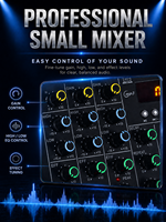 Table de mixage audio portable A4-USB 4 canaux avec alimentation fantôme 48V et entrée USB pour diffusion en direct et enregistrement à domicile