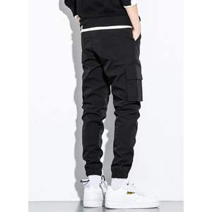 2025 hommes décontracté Cargo pantalon avec taille élastique cordon conique Joggers pantalons de survêtement pour hommes multi-poches Parkas - Product Image 4