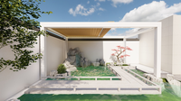 Vente en gros de pergola de jardin à toit rétractable pour extérieur, pare-soleil étanche, persienne motorisée en aluminium, télécommande, pression naturelle