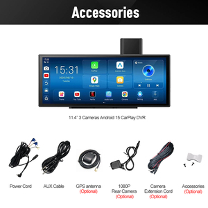 Pantalla Táctil Inalámbrica 4G Android 15 de 11.4 Pulgadas 4K para Auto, 4+64G, Carplay y Android Auto, Cámara de Doble Lente para Coche, Caja Multimedia para Vehículos - Product Image 6