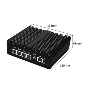 Celeron J5005 N5105 N6415 4-port Industrial Mini Pc desain tanpa kipas WiFi 6 & 4G LTE Dual 4K HD DP PfSense Linux COM Port untuk <span class=keywords><strong>IoT</strong></span> - Product Image 5
