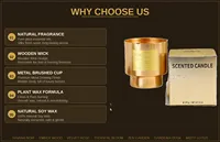 Handgefertigte Natürliche Sojawachs-Duftkerze Matt-Goldvergoldet Aromatherapie Glasgefäß Luxuriöse Heimdekoration Ostern Diwali Ramadan