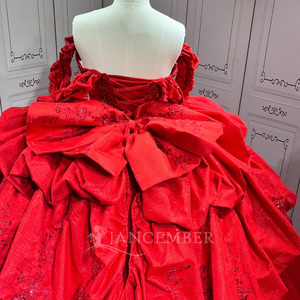 Vestido de Quinceañera Rojo Lsmu174, Vestidos de 15 Años, Moda Quinceañera, Vestido de XV Años, Talla Jancember - Product Image 4