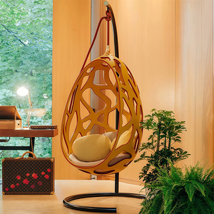 <span class=keywords><strong>Fauteuil</strong></span> suspendu de luxe <span class=keywords><strong>en</strong></span> fibre de verre fait main, style nordique, pour intérieur, extérieur, balcon, chambre, hôtel, appartement, balançoire de détente - Product Image 3