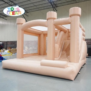 <span class=keywords><strong>Castillo</strong></span> Inflable Color Beige Durazno con Tobogán, <span class=keywords><strong>de</strong></span> Uso Seco y Húmedo, para Niños, Ideal para Alquiler en Fiestas - Product Image 3