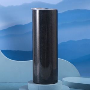 Gobelet isotherme droit et fin de 20 oz en acier inoxydable à double paroi, avec couvercle et paille, personnalisable avec logo, pour sublimation et paillettes - Product Image 4