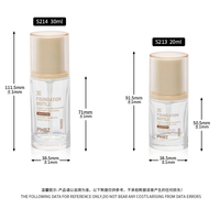Flacon pompe en verre mat à épaule plate 20ml 30ml pour lotion, huile essentielle, sérum, fond de teint liquide, crème visage – Emballage cosmétique