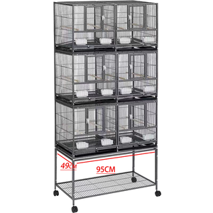 Gabbia <span class=keywords><strong>per</strong></span> Uccelli Moderna e Robusta in Acrilico, Grande Voliera <span class=keywords><strong>per</strong></span> Pappagalli e Macaw, Costruzione in Ferro e Acciaio, Rete Metallica, Vano Portaoggetti, Vassoio in Plastica - Product Image 5